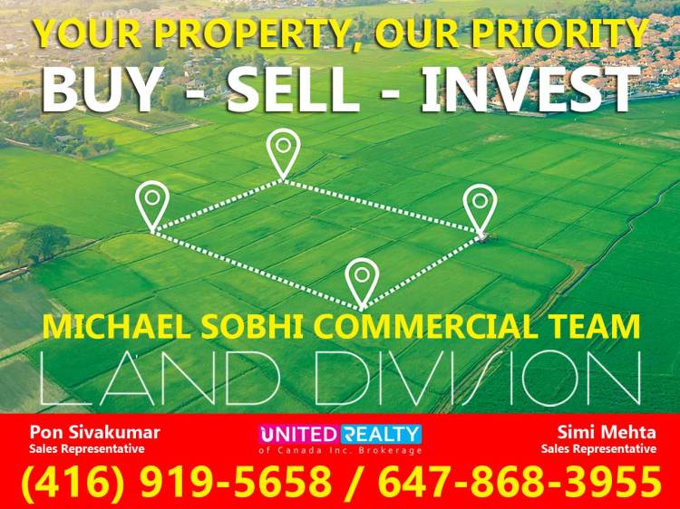 Land For Sale Ontario - Pon Sivakumar - 416-919-5658
